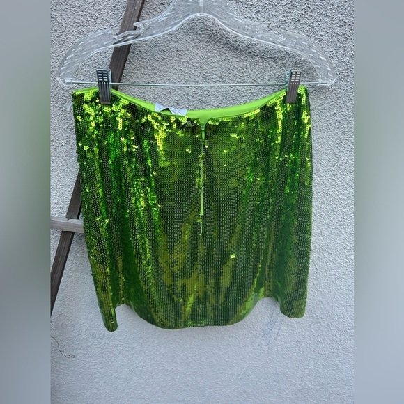 NWT & Other Stories Mini Sequin Skirt in Green - Picture 8 of 8